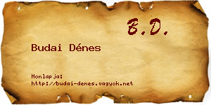 Budai Dénes névjegykártya
