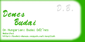 denes budai business card